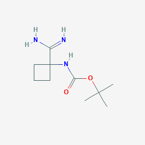molecular formula C10H19N3O2 B13235637 tert-Butyl N-(1-carbamimidoylcyclobutyl)carbamate 