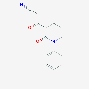 molecular formula C15H16N2O2 B13235653 3-[1-(4-Methylphenyl)-2-oxopiperidin-3-yl]-3-oxopropanenitrile 