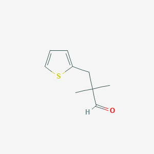 molecular formula C9H12OS B13235675 2,2-Dimethyl-3-(thiophen-2-yl)propanal 