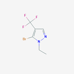 molecular formula C6H6BrF3N2 B13235694 5-Bromo-1-ethyl-4-(trifluoromethyl)-1H-pyrazole 