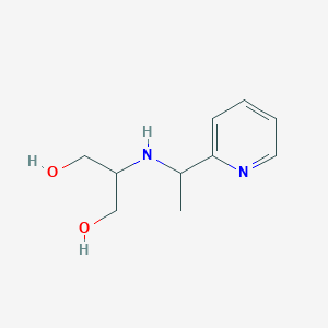 molecular formula C10H16N2O2 B13235705 2-{[1-(Pyridin-2-yl)ethyl]amino}propane-1,3-diol 