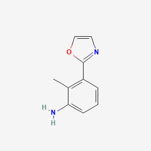 molecular formula C10H10N2O B13235712 2-Methyl-3-(1,3-oxazol-2-yl)aniline 