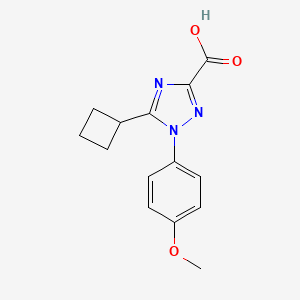 molecular formula C14H15N3O3 B13235730 5-Cyclobutyl-1-(4-methoxyphenyl)-1H-1,2,4-triazole-3-carboxylic acid 