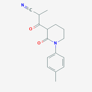 molecular formula C16H18N2O2 B13235744 2-Methyl-3-[1-(4-methylphenyl)-2-oxopiperidin-3-yl]-3-oxopropanenitrile 