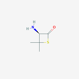 molecular formula C5H9NOS B13235759 (3R)-3-Amino-4,4-dimethylthietan-2-one 