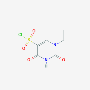 molecular formula C6H7ClN2O4S B13235760 1-Ethyl-2,4-dioxo-1,2,3,4-tetrahydropyrimidine-5-sulfonyl chloride 