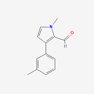 molecular formula C13H13NO B13235783 1-Methyl-3-(3-methylphenyl)-1H-pyrrole-2-carbaldehyde 