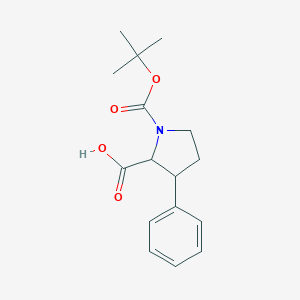molecular formula C16H21NO4 B132358 1-(叔丁氧羰基)-3-苯基吡咯烷-2-羧酸 CAS No. 143979-44-6