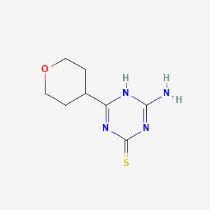 molecular formula C8H12N4OS B13235843 4-Amino-6-(oxan-4-yl)-1,3,5-triazine-2-thiol 