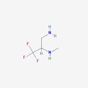 molecular formula C4H9F3N2 B13235876 (3-Amino-1,1,1-trifluoropropan-2-yl)(methyl)amine 