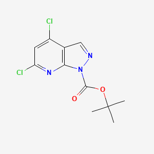 molecular formula C11H11Cl2N3O2 B13235892 tert-Butyl 4,6-dichloro-1H-pyrazolo[3,4-b]pyridine-1-carboxylate 