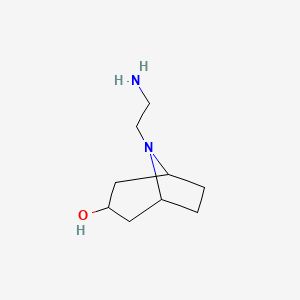 molecular formula C9H18N2O B13235909 8-(2-Aminoethyl)-8-azabicyclo[3.2.1]octan-3-ol 