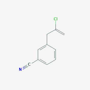 molecular formula C10H8ClN B1323591 2-Chloro-3-(3-cyanophenyl)-1-propene CAS No. 731772-69-3