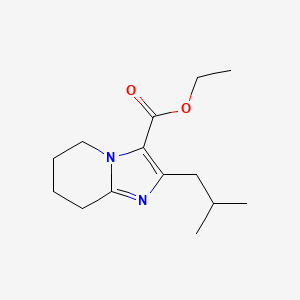 molecular formula C14H22N2O2 B13235939 Ethyl 2-(2-methylpropyl)-5H,6H,7H,8H-imidazo[1,2-a]pyridine-3-carboxylate 