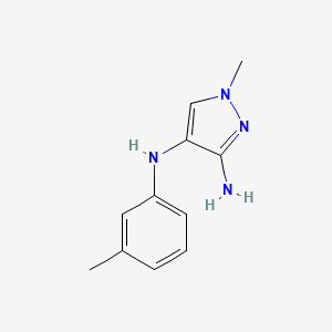 molecular formula C11H14N4 B13235958 1-Methyl-N4-(3-methylphenyl)-1H-pyrazole-3,4-diamine 