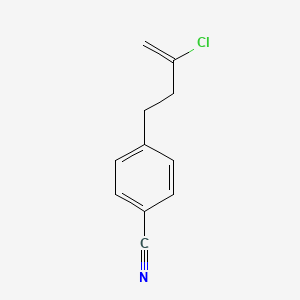 molecular formula C11H10ClN B1323596 2-Chloro-4-(4-cyanophenyl)-1-butene CAS No. 731772-75-1