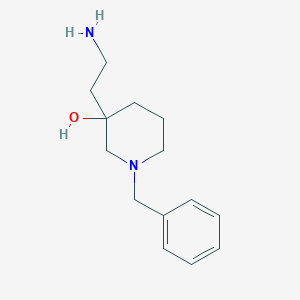 molecular formula C14H22N2O B13235966 3-(2-Aminoethyl)-1-benzylpiperidin-3-ol 