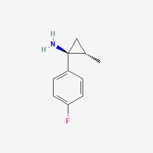 molecular formula C10H12FN B13236005 (1S,2S)-1-(4-Fluorophenyl)-2-methylcyclopropan-1-amine 