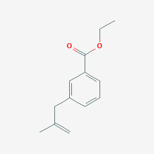 molecular formula C13H16O2 B1323601 3-(3-Carboethoxyphenyl)-2-methyl-1-propene CAS No. 731772-88-6