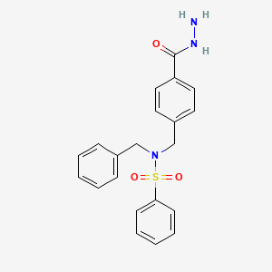 molecular formula C21H21N3O3S B13236018 N-Benzyl-N-{[4-(hydrazinecarbonyl)phenyl]methyl}benzenesulfonamide 