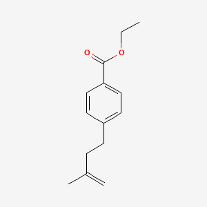 molecular formula C14H18O2 B1323602 4-(4-Carboethoxyphenyl)-2-methyl-1-butene CAS No. 731772-92-2