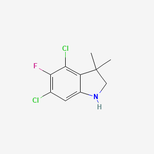 molecular formula C10H10Cl2FN B13236030 4,6-Dichloro-5-fluoro-3,3-dimethyl-2,3-dihydro-1H-indole 