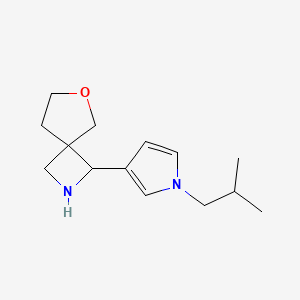 molecular formula C14H22N2O B13236032 1-[1-(2-Methylpropyl)-1H-pyrrol-3-yl]-6-oxa-2-azaspiro[3.4]octane 
