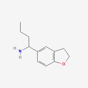molecular formula C12H17NO B13236060 1-(2,3-Dihydrobenzo[B]furan-5-YL)butylamine 