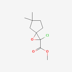 molecular formula C10H15ClO3 B13236104 Methyl 2-chloro-5,5-dimethyl-1-oxaspiro[2.4]heptane-2-carboxylate 