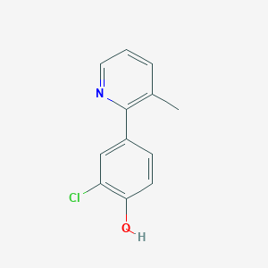 molecular formula C12H10ClNO B13236310 2-Chloro-4-(3-methylpyridin-2-yl)phenol 