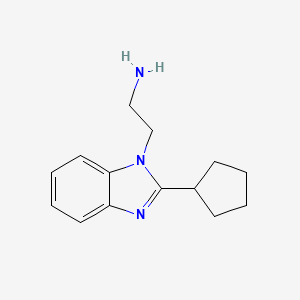 molecular formula C14H19N3 B13236329 [2-(2-Cyclopentyl-1H-benzimidazol-1-YL)ethyl]amine 