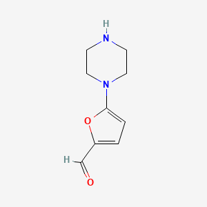 molecular formula C9H12N2O2 B13236478 5-(Piperazin-1-YL)furan-2-carbaldehyde 