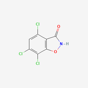 molecular formula C7H2Cl3NO2 B13236508 4,6,7-Trichloro-1,2-benzoxazol-3-ol 