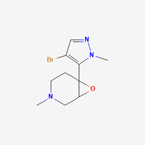 molecular formula C10H14BrN3O B13236514 6-(4-Bromo-1-methyl-1H-pyrazol-5-yl)-3-methyl-7-oxa-3-azabicyclo[4.1.0]heptane 