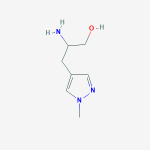 molecular formula C7H13N3O B13236520 2-amino-3-(1-methyl-1H-pyrazol-4-yl)propan-1-ol 
