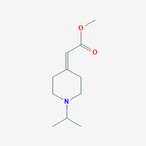 molecular formula C11H19NO2 B13236579 Methyl 2-[1-(propan-2-YL)piperidin-4-ylidene]acetate 