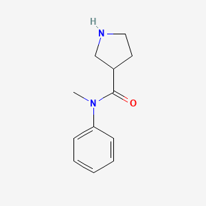 molecular formula C12H16N2O B13236641 N-methyl-N-phenylpyrrolidine-3-carboxamide 
