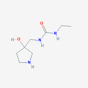 molecular formula C8H17N3O2 B13236732 3-Ethyl-1-[(3-hydroxypyrrolidin-3-yl)methyl]urea 