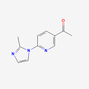 molecular formula C11H11N3O B13236741 1-[6-(2-Methyl-1H-imidazol-1-YL)pyridin-3-YL]ethan-1-one 
