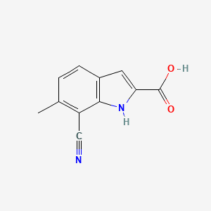 molecular formula C11H8N2O2 B13236747 7-Cyano-6-methyl-1H-indole-2-carboxylic acid 