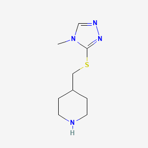 molecular formula C9H16N4S B13236828 4-([(4-Methyl-4H-1,2,4-triazol-3-YL)sulfanyl]methyl)piperidine 