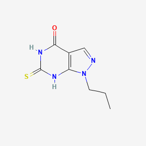 molecular formula C8H10N4OS B13236843 1-Propyl-6-sulfanyl-1H,4H,7H-pyrazolo[3,4-d]pyrimidin-4-one 