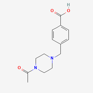 molecular formula C14H18N2O3 B13236848 4-[(4-Acetylpiperazin-1-yl)methyl]benzoic acid 