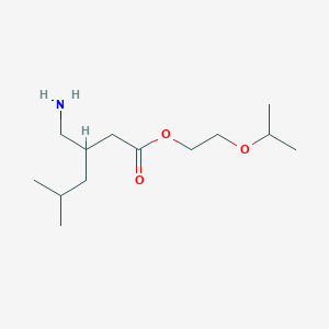 molecular formula C13H27NO3 B13236867 2-(Propan-2-yloxy)ethyl 3-(aminomethyl)-5-methylhexanoate 