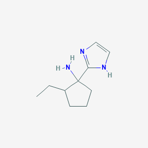 molecular formula C10H17N3 B13236887 2-Ethyl-1-(1H-imidazol-2-yl)cyclopentan-1-amine 