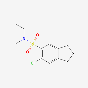molecular formula C12H16ClNO2S B13236894 6-Chloro-N-ethyl-N-methyl-2,3-dihydro-1H-indene-5-sulfonamide 