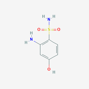 molecular formula C6H8N2O3S B13236900 2-Amino-4-hydroxybenzenesulfonamide 