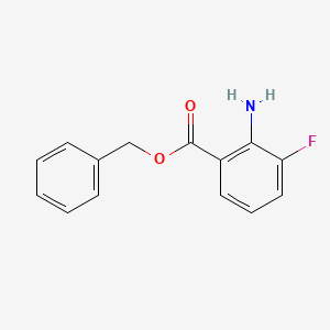 molecular formula C14H12FNO2 B13236908 Benzyl 2-amino-3-fluorobenzoate 