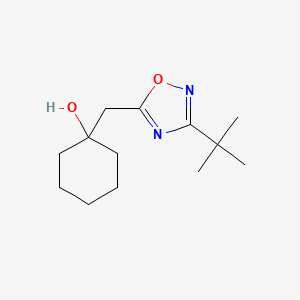 molecular formula C13H22N2O2 B13236919 1-[(3-tert-Butyl-1,2,4-oxadiazol-5-yl)methyl]cyclohexan-1-ol 