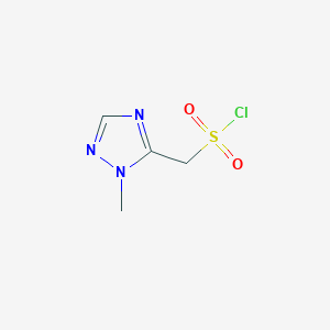 molecular formula C4H6ClN3O2S B13236937 (1-methyl-1H-1,2,4-triazol-5-yl)methanesulfonyl chloride 